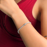 Sterling Silver Tennis Bracelet - 4mm & 3mm